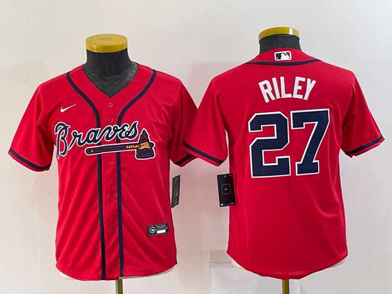 Youth Atlanta Braves #27 Austin Riley Red Stitched MLB Cool Base Nike Jersey->mlb youth jerseys->MLB Jersey